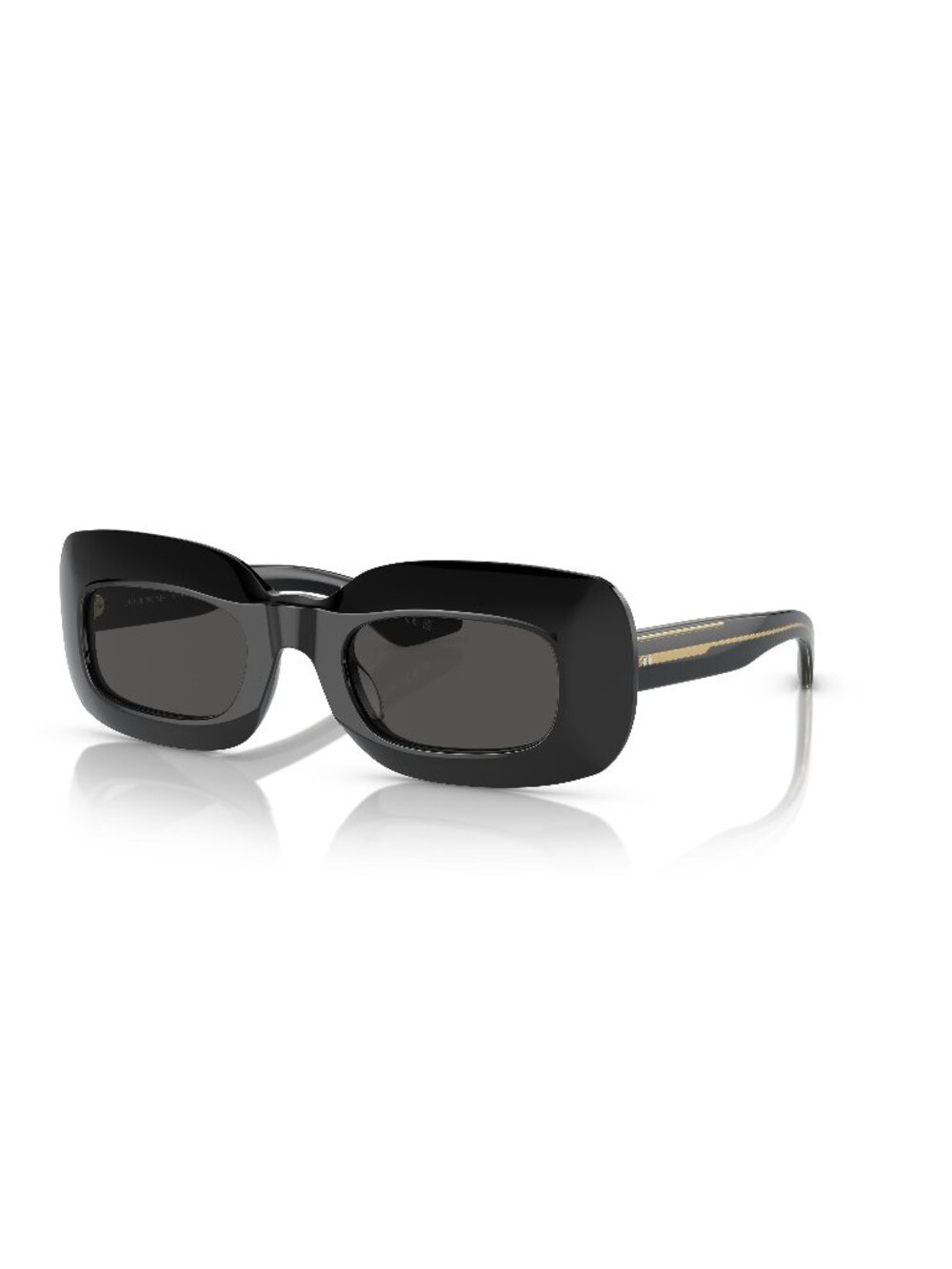 New Oliver Peoples Women's Sunglasses Black Square Grey Lens Acetate Frame 1966C